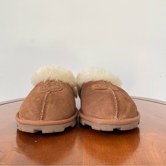 UGG Women’s Coquette Chestnut Brown Sheepskin Lined Mule Clogs - Picture 6 of 9